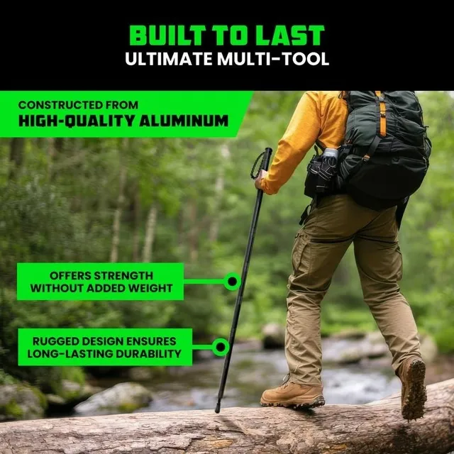 Tactical Hiking Stick w/ Integrated Survival Kit